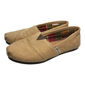 Toms Classic Natural Burlap Women’s Canvas Espadrilles Shoes Size 7 US